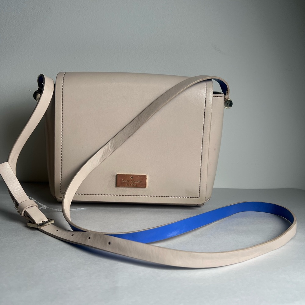 Kate Spade Cream and Blue Crossbody Bag